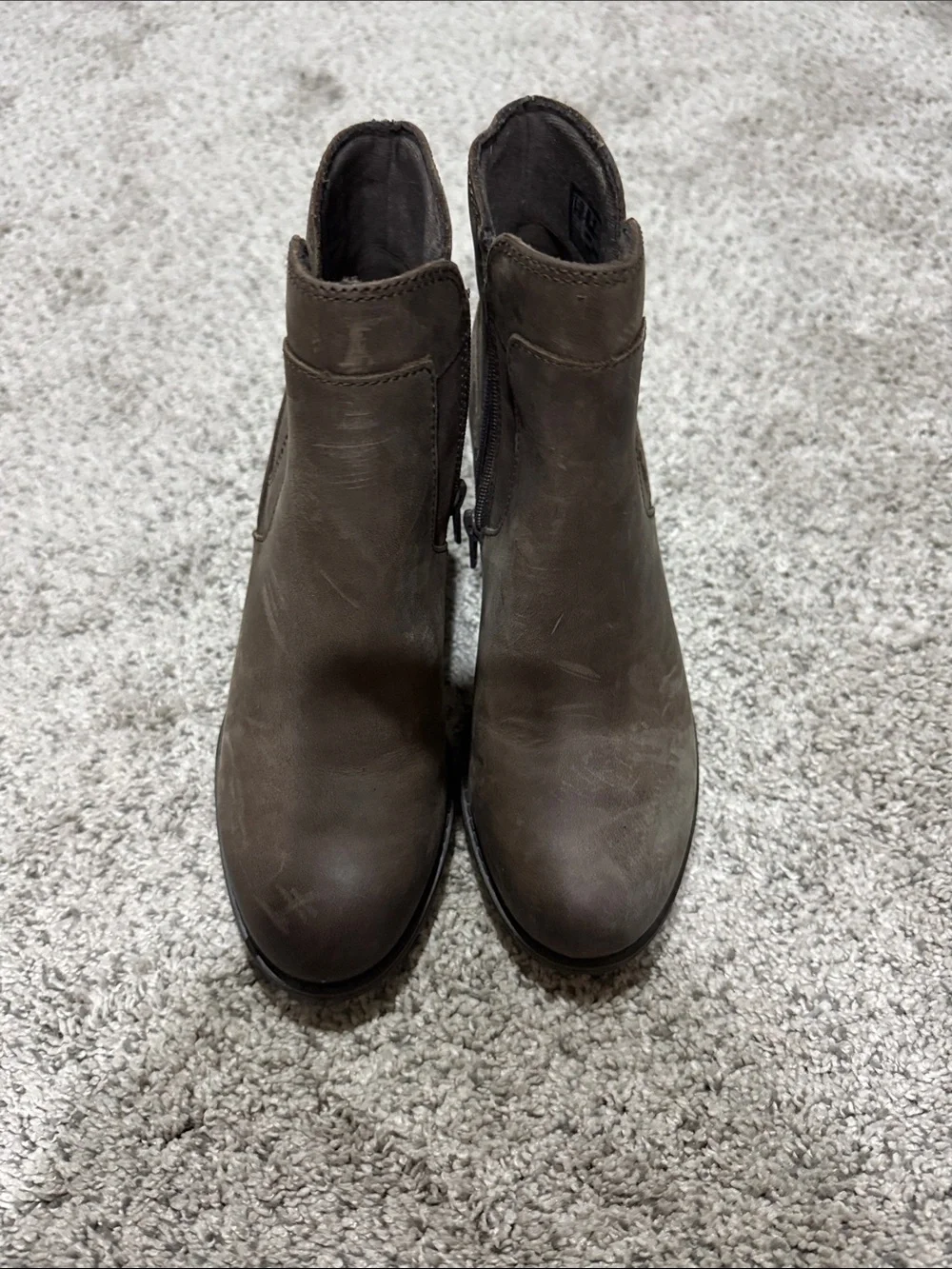 Clarks Brown Trish Step Block Heel Ankle Booties